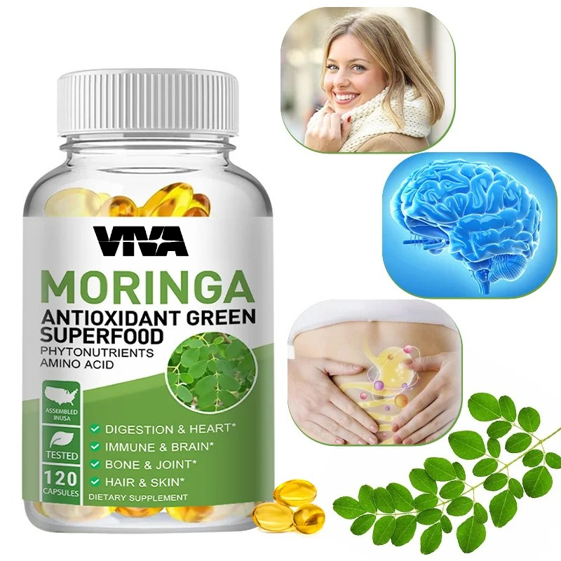 Moringa Leaf Powder - Moringa 1000mg Capsules, An Antioxidant Green