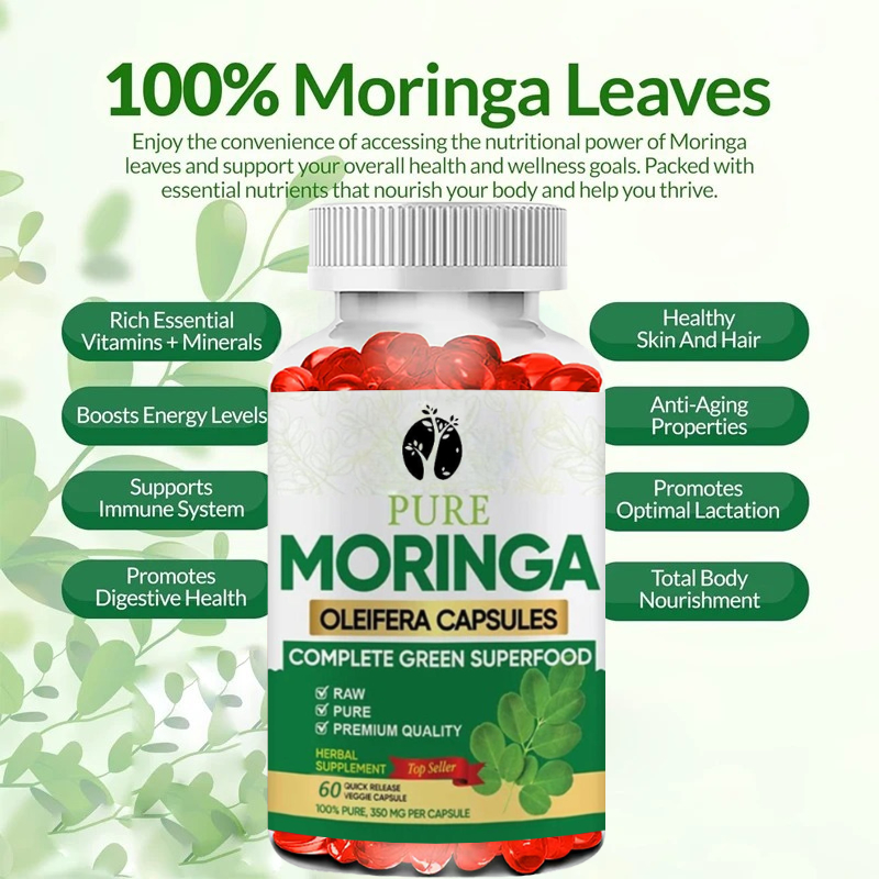 Moringa Capsules -60 Capsules  - đánh giá và giá Moringa Leaf Powder