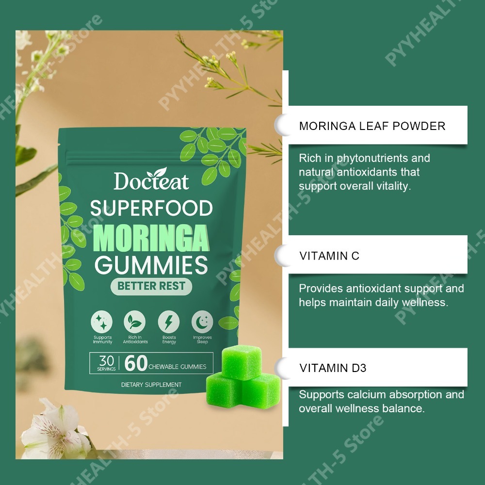 Docteat Moringa Gummies with B - đánh giá và giá Moringa Leaf Powder