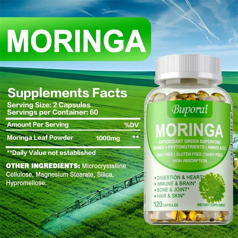 Moringa Capsules 1000mg - Supp - đánh giá và giá Moringa Leaf Powder