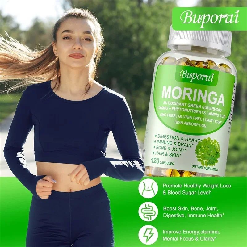 Moringa Capsules 1000mg - Supp - đánh giá và giá Moringa Leaf Powder